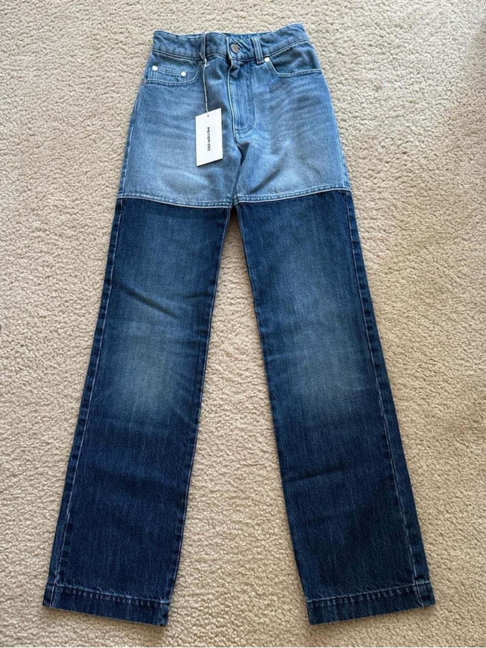 Peter Do two done blue denim jeans
